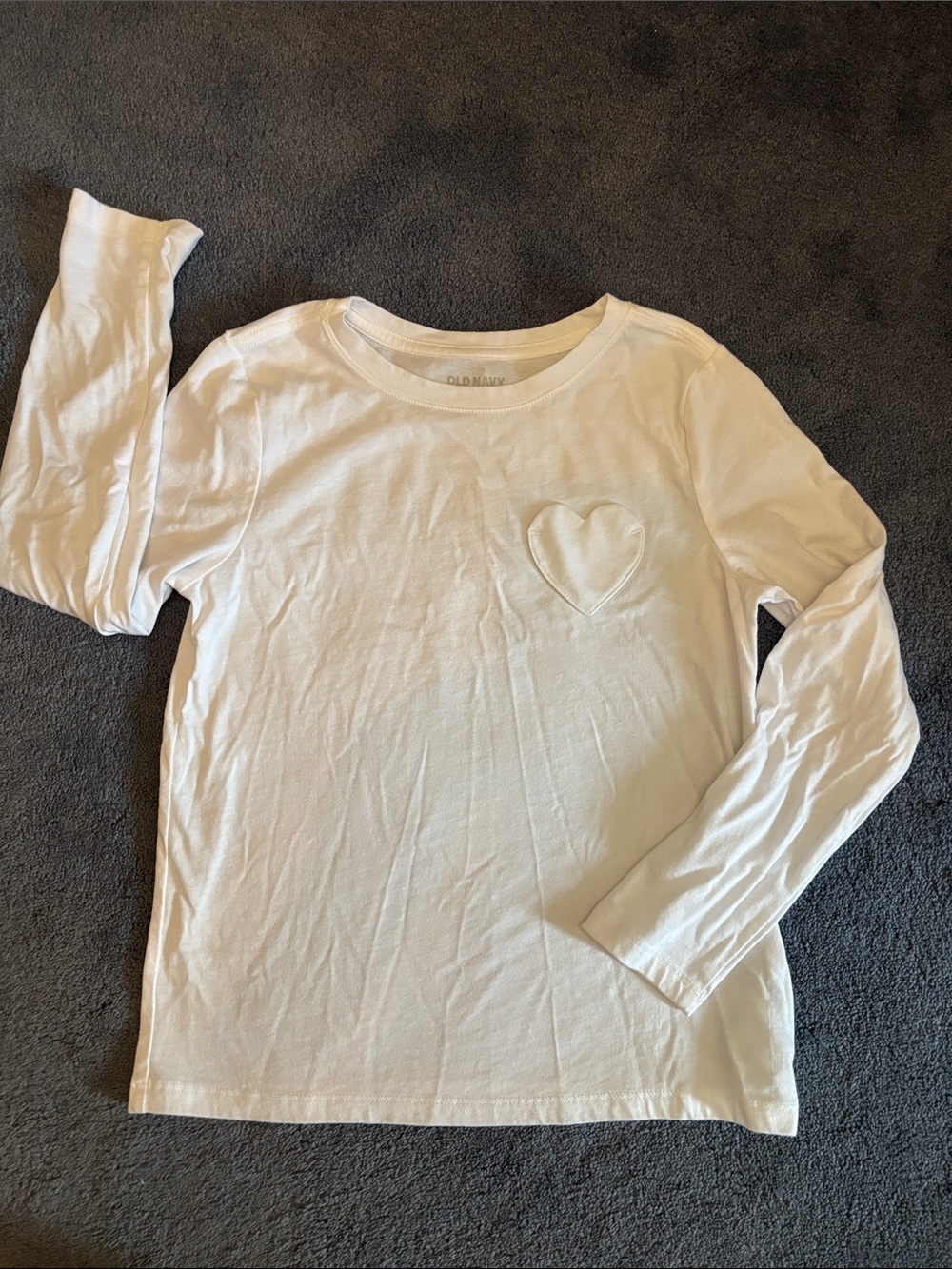 Old Navy Cream Long-Sleeve Tee with Heart Patch